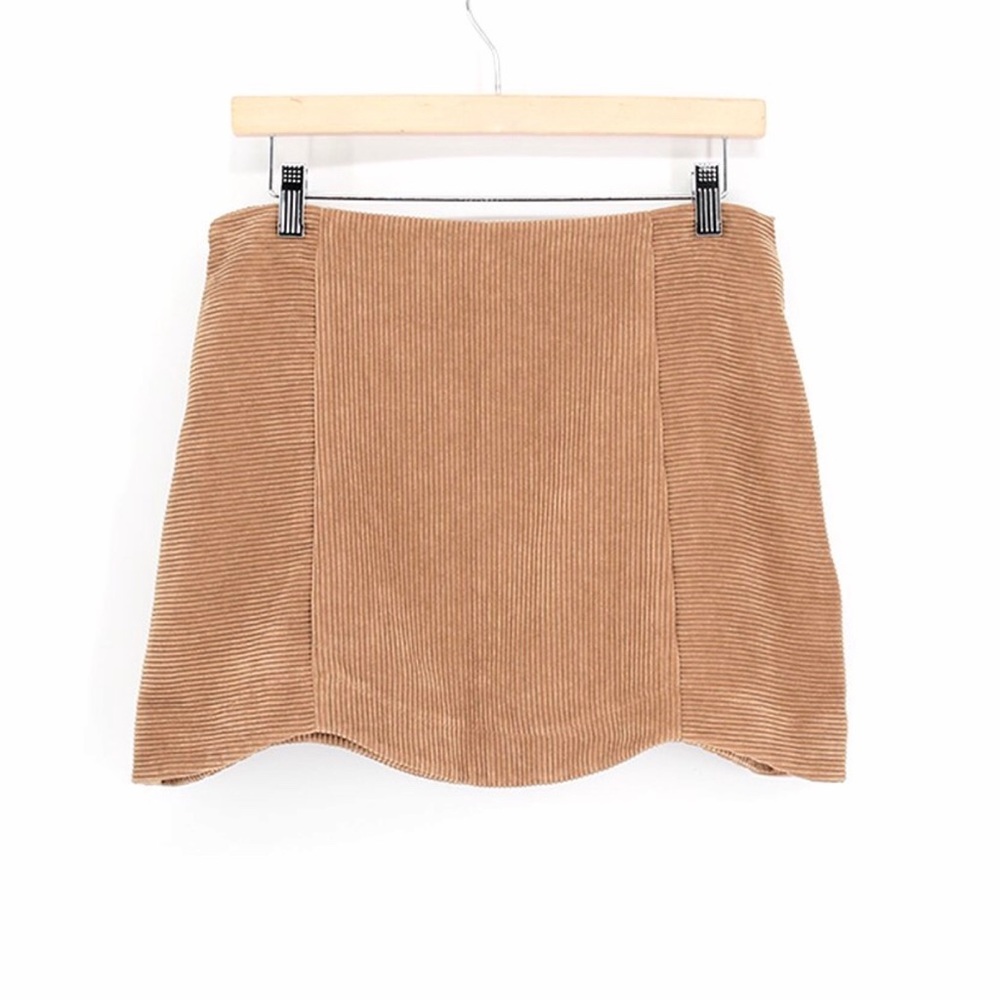 ADORABLE CORDUROY SCALLOP MINI SKIRT